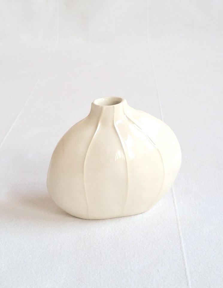 round bud vase, white on white round bud vase, white on white